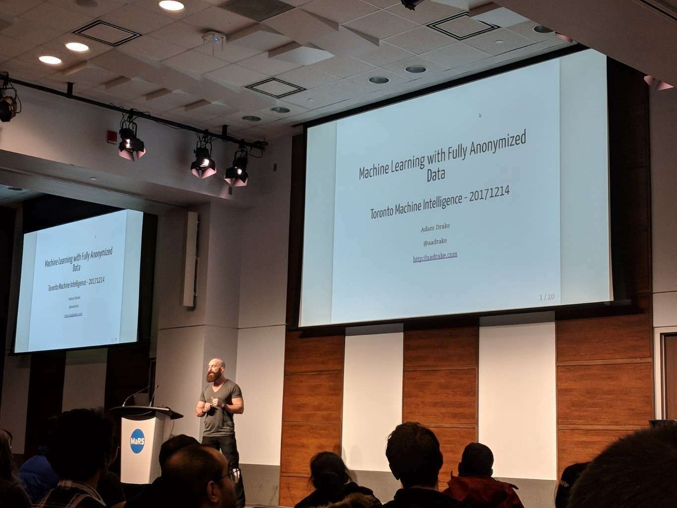 Adam speaking at Machine Intelligence Toronto